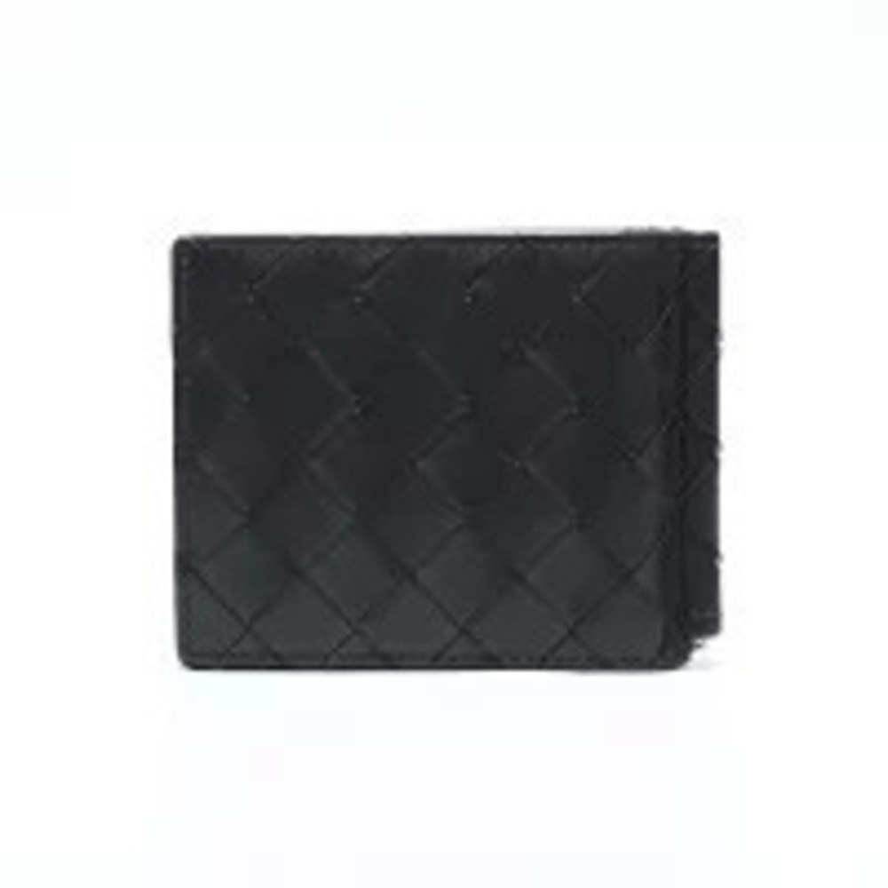 Bottega Veneta Intrecciato Money Clip Bi fold Wallet Black